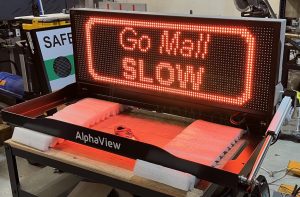 Small VMS sign for the top of the vehicles