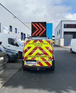 Vehicle mounted VMS, rooftop mounted variable message sign