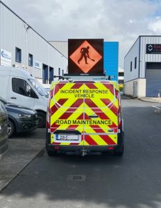 Vehicle mounted VMS, rooftop mounted variable message sign