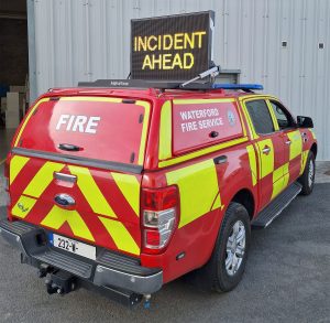 Firebrigade jeep with VMS