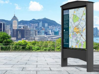 Outdoor digital totem with LG / Samsung 55'' ultra high brightness monitor