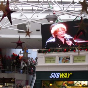 Large video wall in the shopping centre