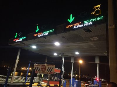 LED Overhead Lane display, LED toll plaza signs, Arrow and x LED signs, overhead gantry motorway LED signs, LED road signs, LED variable message displays, LED speed signs, programmable outdoor LED sign, Alpha View, programmable LED sign, digital signage, LED outdoor sign, outdoor LED sign, overhead lane sign, toll plaza sign