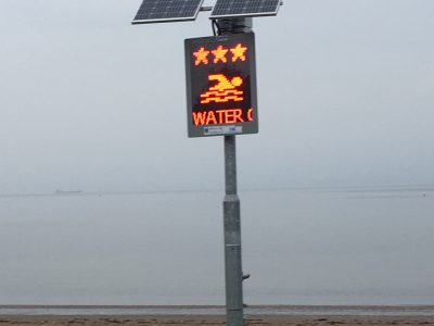 Bathing waters quality LED sign, VMS display, variable message signs, LED signs, LED displays, digital design, digital signage, Alpha View