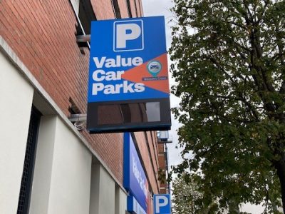 Value Car Park - aluminium front with LED display