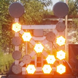 Amber strobe lights for maintenance truck