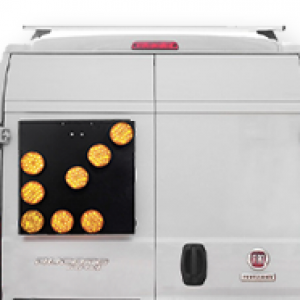 Back of the van mounted strobe lights - arrow x light